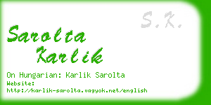 sarolta karlik business card